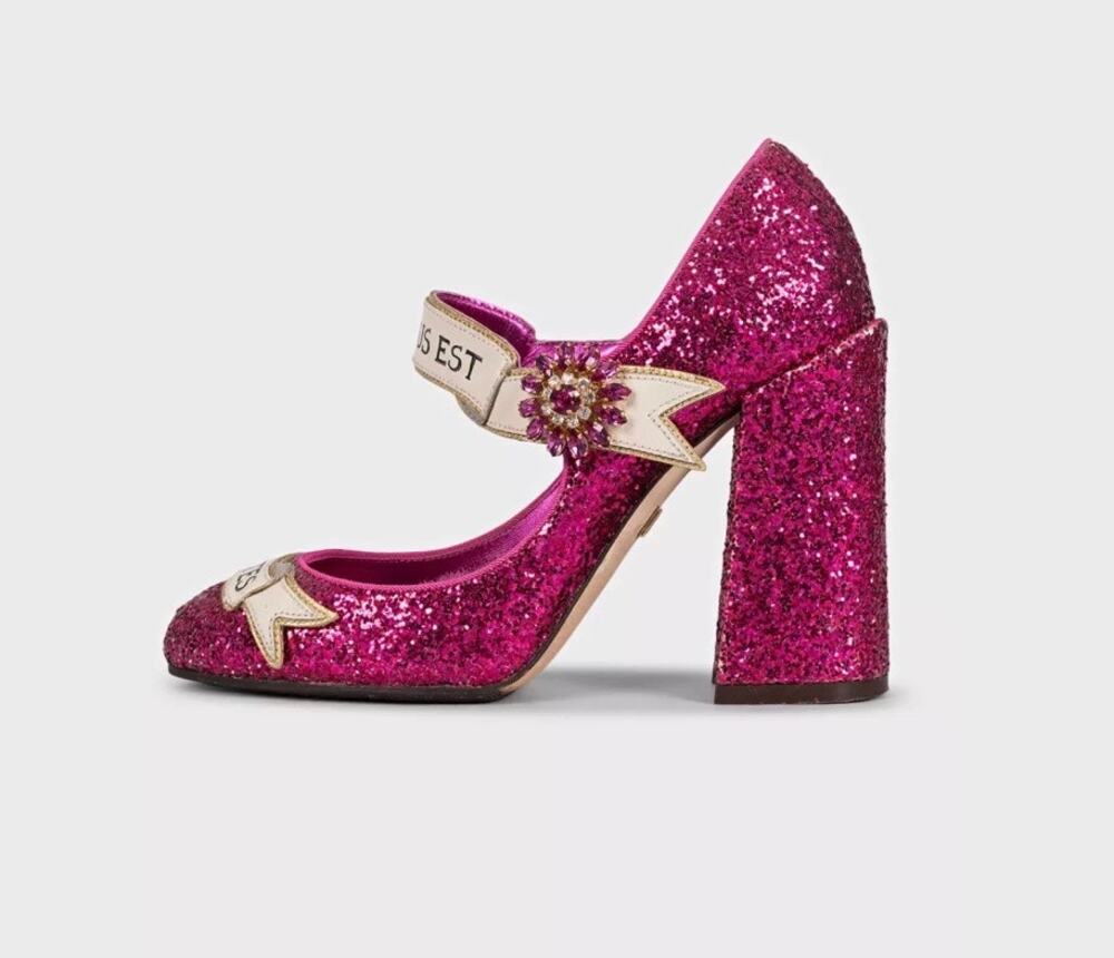 Dolce & Gabbana Pink Glitter Pumps - EU 36.5